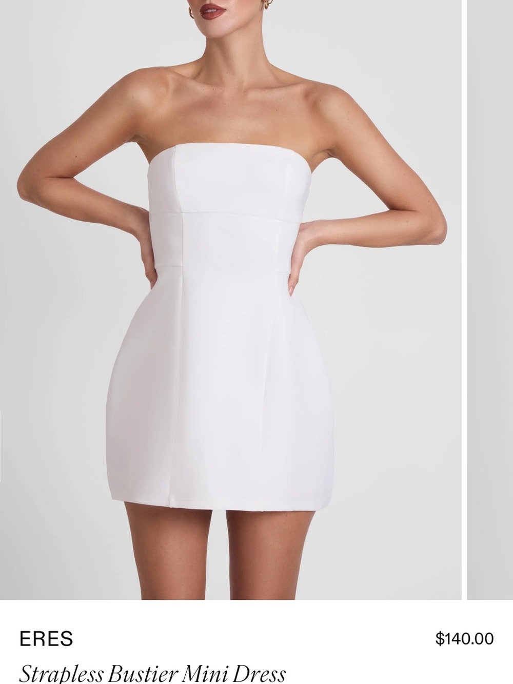 Leau Eres White Strapless Bustier Mini Dress